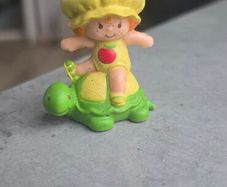 HTF Vintage 1981 AGC Kenner Shortcake Apple Dumpling and Teatime Turtle Strawberry Shortcake Mini PVC Doll  Figurine 2" same era as MLP G1 My Little Pony