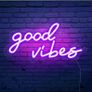 Good Vibes Neon Sign,Neon Light Powered by USB with Switch, Pink Led Neon Light Sign for Bedroom,Wall Decor,,Game Room,Party, Bar Decor-16.1x8.2 inch (FREE POSTAGE) Image 2