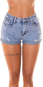 Jeans Hotpants "acid Washed" Look Size Eu 34 ,36