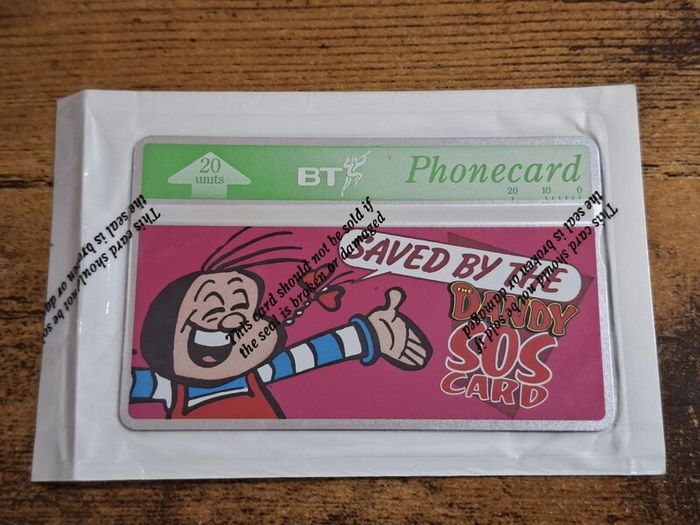 UK BT Phonecard BTA-126 "Beano SOS Card - Beryl the Peryl", 1995, mint - free standard postage