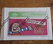 UK BT Phonecard BTA-126 "Beano SOS Card - Beryl the Peryl", 1995, mint - free standard postage