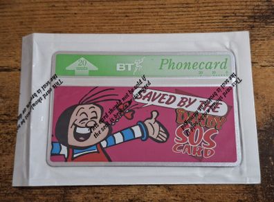 UK BT Phonecard BTA-126 "Beano SOS Card - Beryl the Peryl", 1995, mint - free standard postage