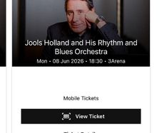 Jools Holland Monday 8 June 3 Arena