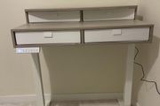 Standing Desk with Fabric Drawers, 100x60cm, Natural