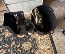 fireplace cleaning and coal bucket
