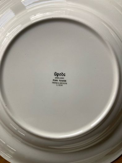 Spode Pink Tower Soup plates