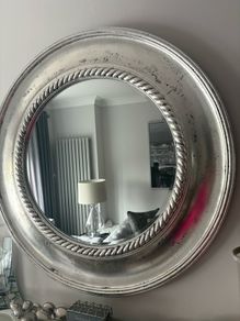 Antique silver large mirror