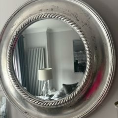Antique silver large mirror