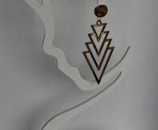 Gold Chevron Geo Hollow Out Earrings