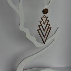 Gold Chevron Geo Hollow Out Earrings