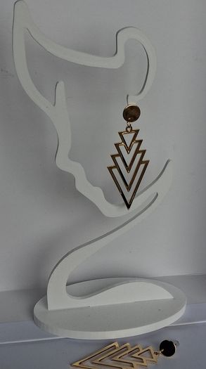 Gold Chevron Geo Hollow Out Earrings