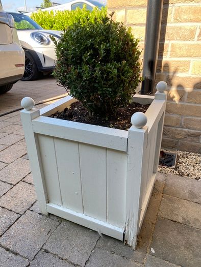 White Wooden Planter