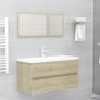 Sink Cabinet with Built-in Basin Sonoma Oak Chipboard Image 3