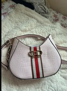 pink guess handbag