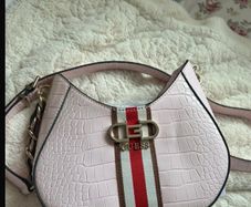 pink guess handbag