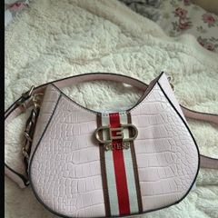 pink guess handbag