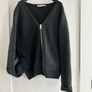 Zara woman's grey zipper wool jacket size S Image 2