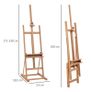 Wooden H-Frame Artist Easel, Height Adjustable Easel Stand with Canvas Holder and Pencil Case for Display, Drawing, Painting, Natural Image 5