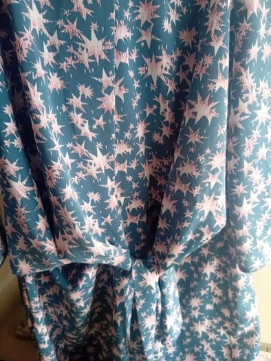 uk10 star print midi 3/4 sleeve