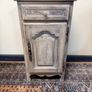 1900s French Bleached & Whitewashed Oak Bedside Table Image 8