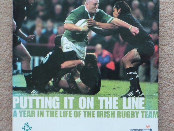 Ireland rugby book signed by 3 legends