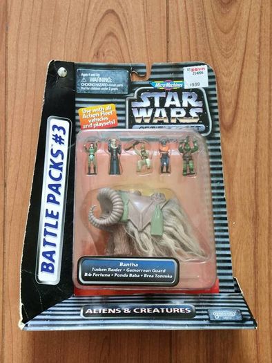 Star Wars Action Fleet Battle Packs 3 Aliens & Crratures Bantha Tusken Raider Bib Fortuna Gamorrean Guard Micromachines Micro Machines Galoob 1995