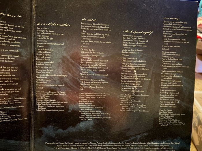 Eric Carmen Boats Against The Current 1977