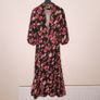 Closet Black Pink Mustard Abstract Print Midi Dress 10UK/38EU Image 2