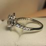 14ct White Gold Oval Brilliant Cut Lab Diamond Ring with a Halo of Diamonds Image 6