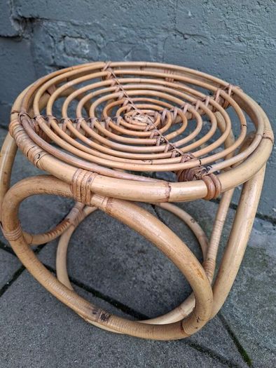 Vintage Rattan/Bamboo stool/side Table
