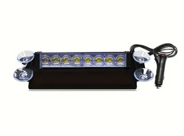 Car suction cup 8 strobe flashing light  LED  yellow and white