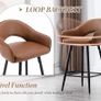 Set of 2 PU Leather Bar Stools Kitchen Padded Bar Stools Rotatable Image 3