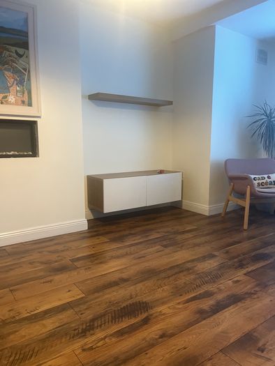 two cabinet and a shelf