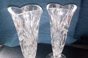 Pair cut glass vases