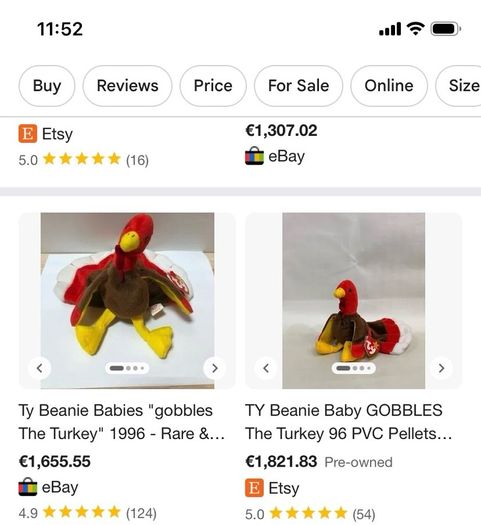 Beanie babies globbles rare discontinued turkey