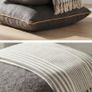 QUICK SALE (BARGAIN): Textured Dark Grey Cushions & Striped Throw Set - Excellent Condition (Collection D13) Image 5
