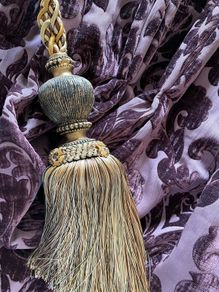 Beautiful Very Heavy Silk and Velvet Curtains 128"w x 82"d