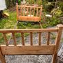 Antique pine bed ends and iron rails Image 4