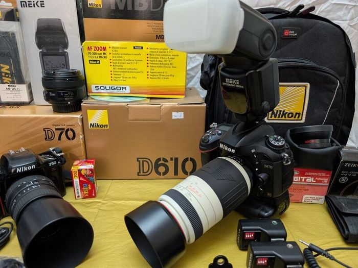 Nikon Pro Digital & 35mm Film Photography Kit - Nikon D610 & F50 + 4 Lenses & Studio Accessories