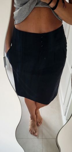 S'NOB San Noblesse Black Double Back pockets skirt with side pockets Sz L ( Fit 12-14 UK) Bnwot- Rrp 89 (New)