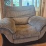 Premium cream leather Sofa-3 seater. 1 grey Chair Image 8