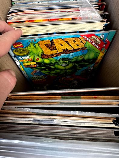 Marvel & DC Long Comic Box w 300 comics for Sale