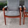 Pair of Vintage Cintique High Back Armchairs Image 4