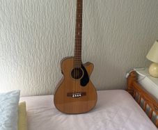 New acoustic fender bass guitar with case and lead