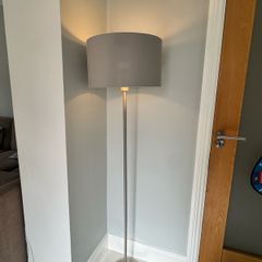 Grey floor lamp chrome base 152cm tall