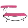 Outdoor Lounge Bed with Canopy Pink Image 4