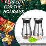 Brand New Salt and pepper shaker set, matte stainless steel with glass base, spice shaker Image 8