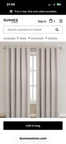 Dunnes Stores Cream Curtains