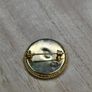 Vintage Italian Micro Mosaic Floral Brooch Gold Tone Round Stamped Italy Image 2