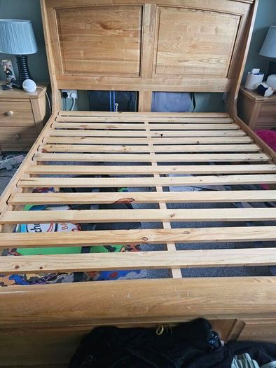 solid oak king size sleigh bed base
